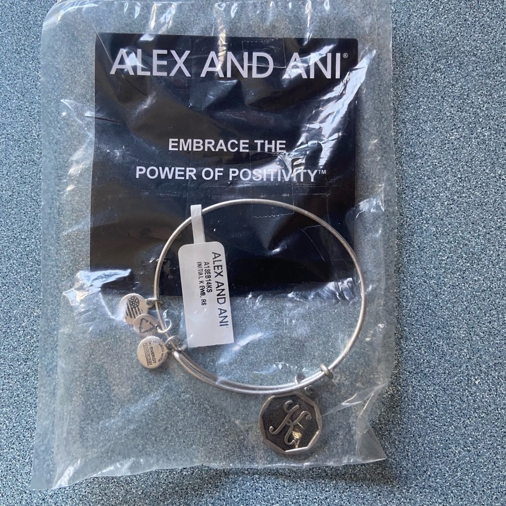 Alex and Ani Initial “K” Charm Bangle